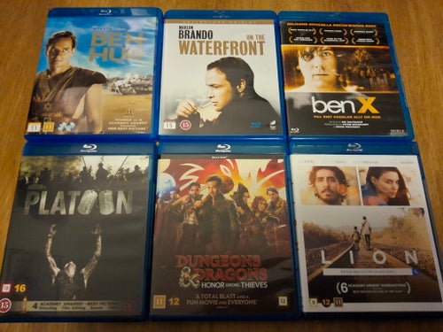 6 stycken blu-ray-filmer