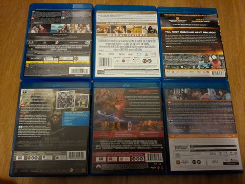 6 stycken blu-ray-filmer