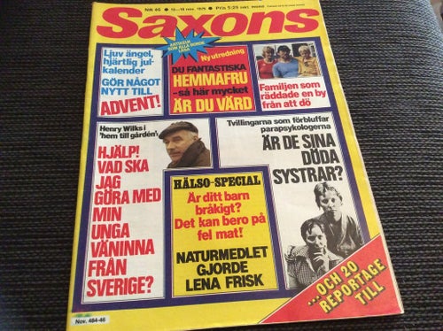 Saxons nr 46 1979 blinde Lars Erik räddar uvar i Nykroppa,Grace av Monaco 50 år