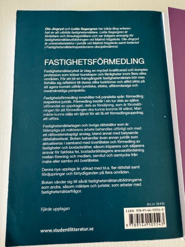 Fastighetsförmedling + Övningsbok av Ola Jingryd och Lotta Segergren,