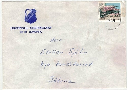 Lidköping 2 NSt 60 A på brev 15.1.72