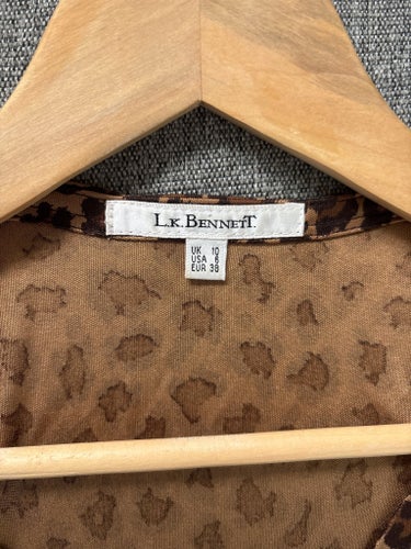 L.K. Bennett leopard klänning omlott, storlek UK 10, USA 6, EUR 38
