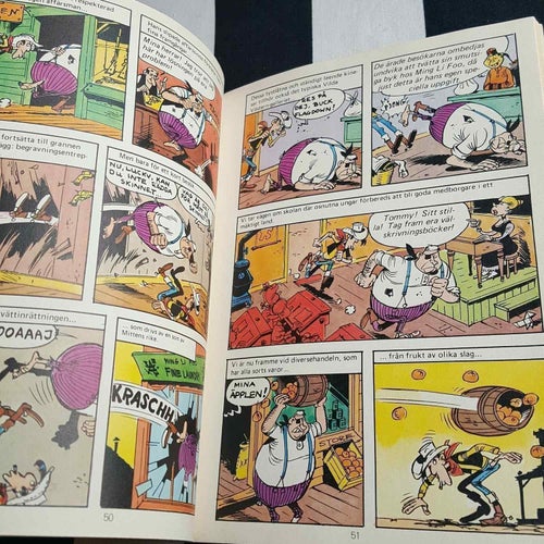 Bok, seriealbum, Lucky Luke, Morris /Goscinny.