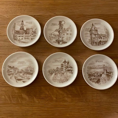 6 st. Underlägg med motiv från Überlingen am Bodensee.