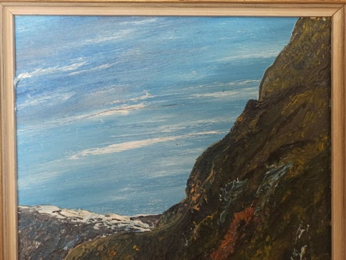 H. THORSTENSEN , GEJRANGER NORGE, OLJA PÅ DUK, MYCKET BRA SKICK. 71 x 63 CM.
