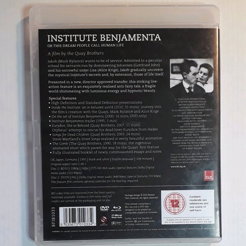 Institute Benjamenta or This Dream People Call Human Life - Blu+DVD UK-import