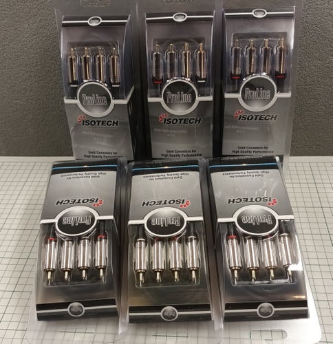 6 st 3m 2×RCA - 2×RCA Male/Male guldpläterade ISOTECH ProLine