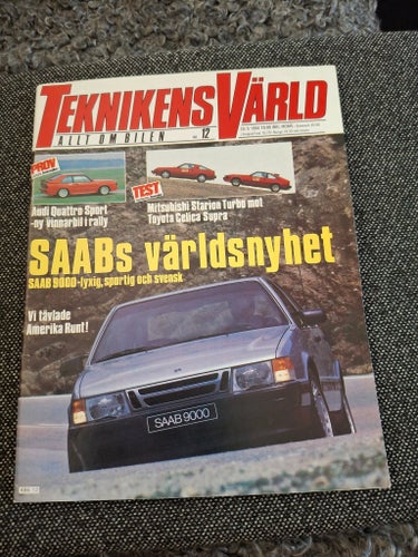 Tidningen Teknikens Värld Nr 12 från 1984,Saab 9000