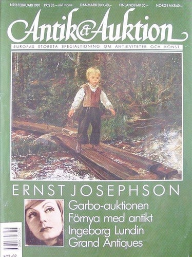 Antik&Auktion 1991/2.Garbo.Ernst Josephson.Ingeborg Lundin.Snusdosor.