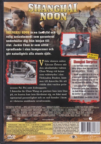 DVD / Shanghai Noon / Jackie Chan, Owen Wilson, Lucy Liu / Fint skick