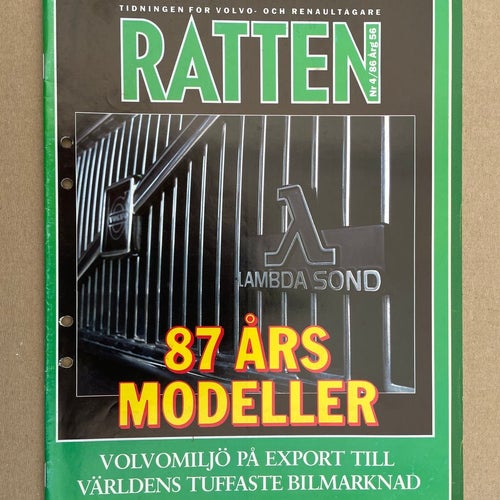 VOLVO Tidning Ratten 1986 Nr. 4 Rep. Avgasreningen, Motorcity Skövde
