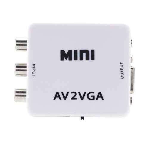 1080P Mini AV TO VGA to AV RCA Adapter Converter with 3.5mm Audio AV2VGA CVBS