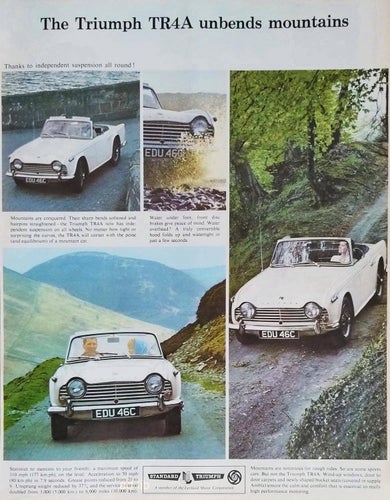 TRIUMPH TR4A, REKLAM STOR ANNONS 1965