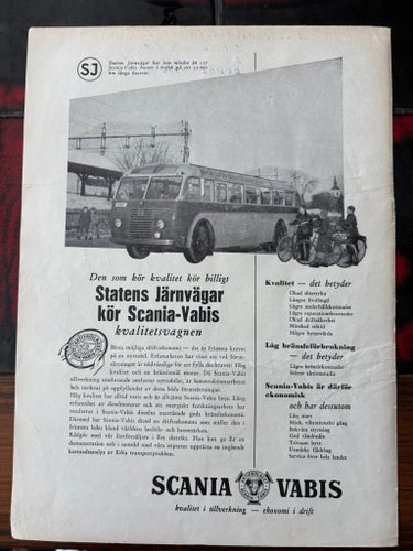 Scania-Vabis buss 1950 annons