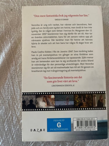 Veronika bestämmer sig för att dö av Paulo Coelho, 2002