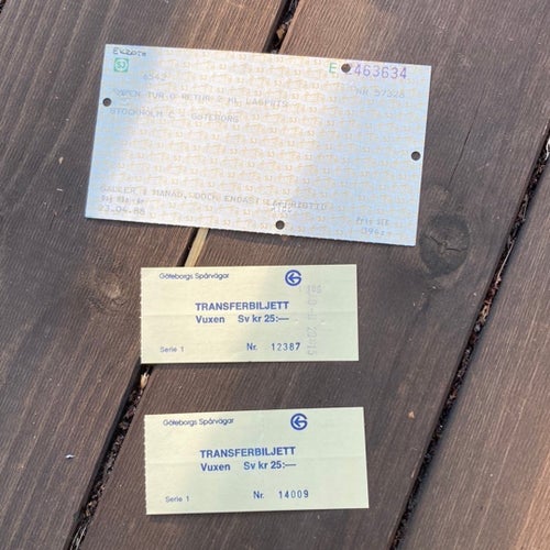 Biljett SJ och Göteborgs Spårvägar