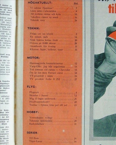 TEKNIKENS VÄRLD 1953/15.Pik-11.Chevrolet.Mig-15.Ardie.ferrari, Porsche, Norton