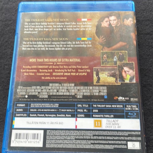 NEW MOON-THE TWILIGHT SAGA DEL 2. DVD-FILM. Romantisk Thriller. Svensk text.