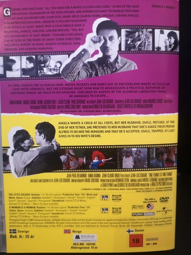 The Little Soldier / A Woman Is A Woman (1963, 1961) Jean-Luc Godard.