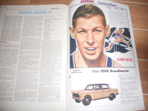 Rekord nr46 1960 Tottenham Spurs lagbild, Agne Simonsson , Fiat 1800 Scandinavia