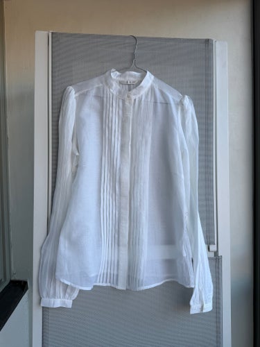 Top Secret siden vit blus, storlek 42