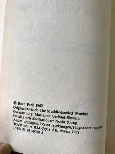 LILLE VILLE VIMSE Ruth Park 1988