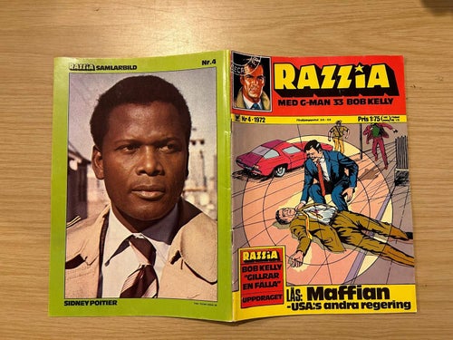 Razzia 1972 nr 4, samlarbild Sidney Poiter, Very Fine plus