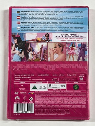 Katy Perry - The Movie Part of Me (2012) Musik-film DVD NY Inplastad!