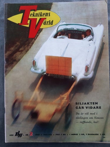 Teknikens Värld nr 2 1957: Fiat 1100, Rolls-Royce och Bentley, Mercedes 300 SL
