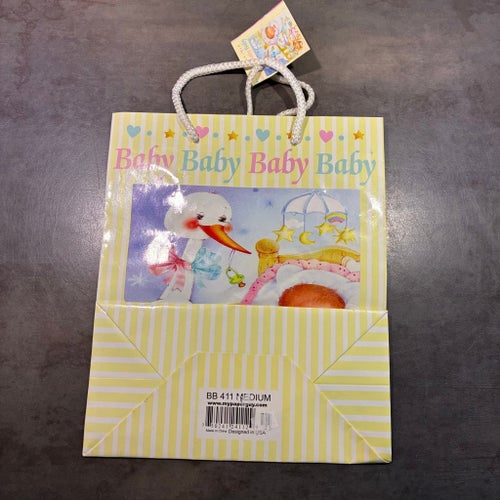 Presentpåse "Baby Baby Baby" Gul