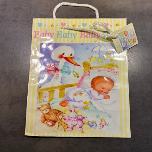 Presentpåse "Baby Baby Baby" Gul