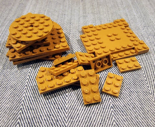 LEGO Medium Orange Plate Plattor Blandat Ca 60 gram