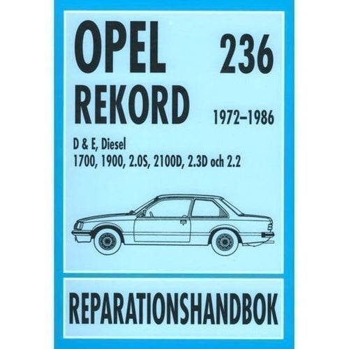 OPEL REKORD D & E, Diesel 1972-1986 svensk reparationshandbok, oanvänd inplastad