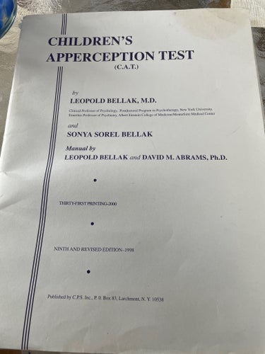 CHILDREN'S APPERCEPTION TEST (C.A.T.) av Leopold Bellak, M.D. och Sonya Sorel