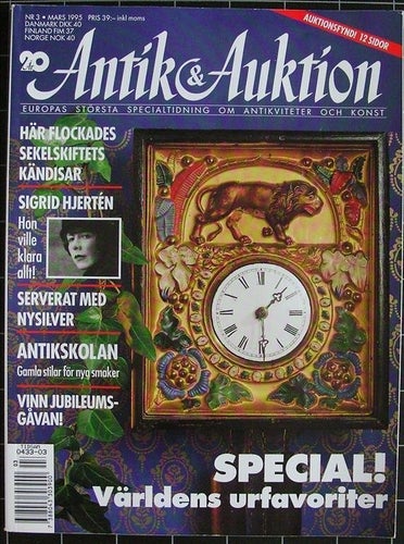 Antik&Auktion 1995/3. Sigrid Hjerten. Mösseberg. Fullerö - skåpet. Ribbhagen.
