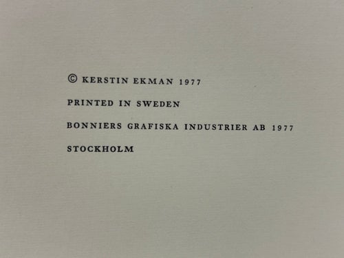 Vykort från Katrineholm av Kerstin Ekman. Bok. Very good plus