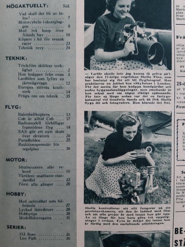 Teknikens Värld nr 16 1949: Lambretta, Jaguar XK 120 + saloon, flyg, teknik