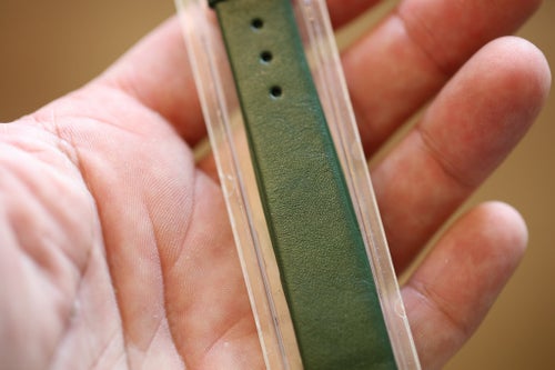 Hirsch klockarmband, 16mm i Nappa Kalv - Grönt läder - Oanvänd