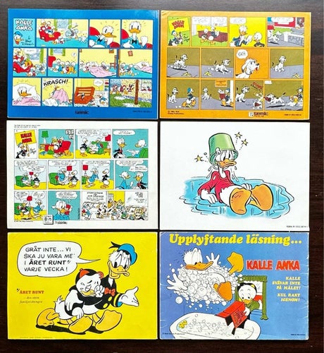 Kalle Anka - Samling av tidningar och bok,1969-89 7 st