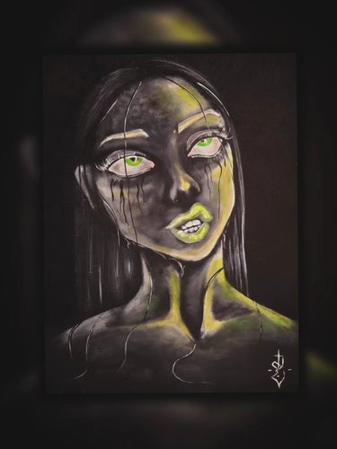OUT OF THE SHADOWS - Original Artwork with Black Wooden Frame