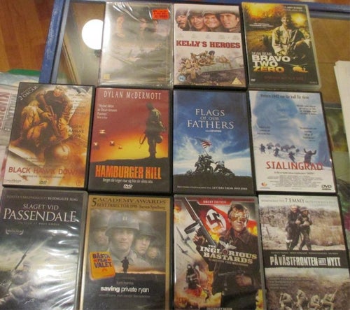 11 DVD, krig, krigsfilmer
