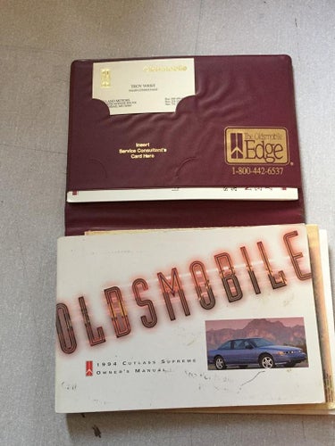 1994 Oldsmobile Owners Manual Cutlass Supreme