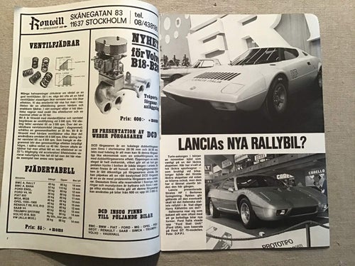 BILSPORT NR 1 1972 LANCIA RALLYBIL,WISELL,RONNIE PETERSON,BAJA 1000,DENIS HULME