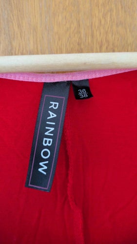RAINBOW röd linne, storlek 36/38