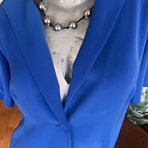 Exclusive elegant vintage somrig ALMIA blå kavaj 42/L NY