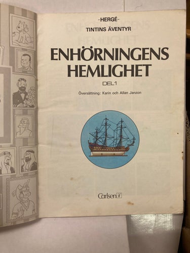 Tintin - Enhörningens Hemlighet 1:a upplagan