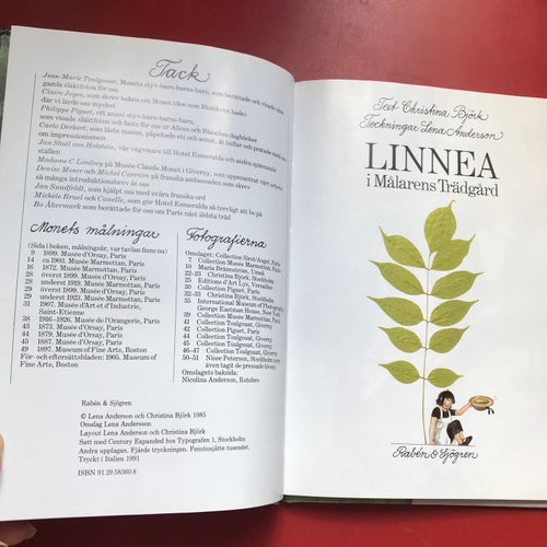 LINNEA I MÅLARENS TRÄDGÅRD Lena Anderson Christina Björk 1991