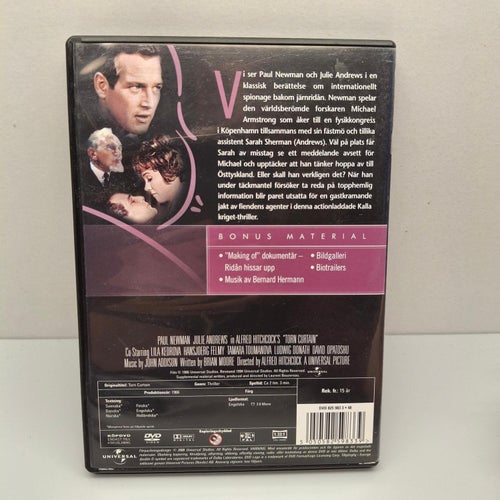 En läcka i ridån - Alfred Hitchcocks Region 2, DVD-Film, Svensk text, Fint skick