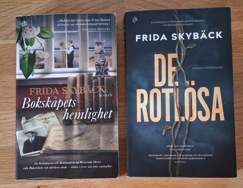Bokpaket av Frida Skybäck/ De rotlösa 2022/ Bokskåpets hemlighet 2021