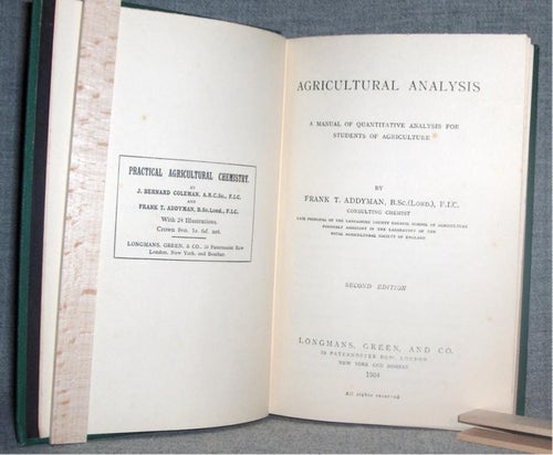 Frank T. Addyman - Agricultural analysis. Illustrerad